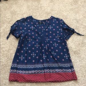 Talbots peep shoulder blouse